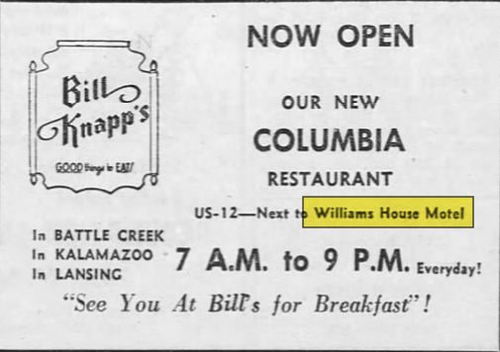 Williams House Motel - May 1956 Ad For Knapps